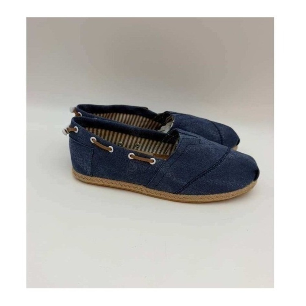 Slip-On‎ Canvas Espadrille Shoes Lightweight Flat Women - Blue - Size 40 US 9.5